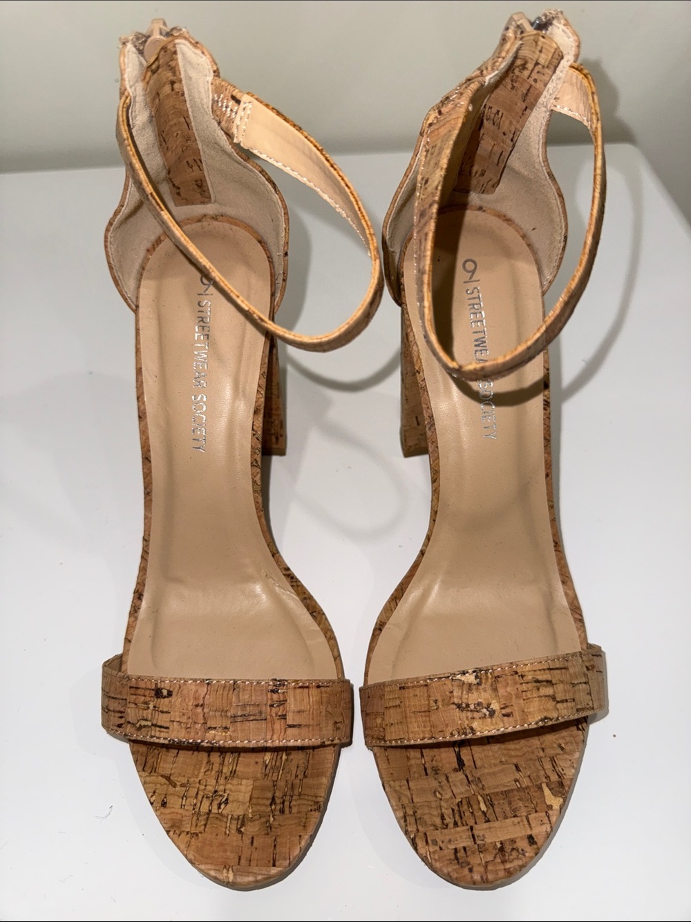 Nine West Cork Ankle-Strap Heels in Natural Tan